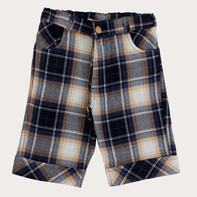 شلوارک ‏ایندیگو چهارخانه‏ (ست با کد 1935)