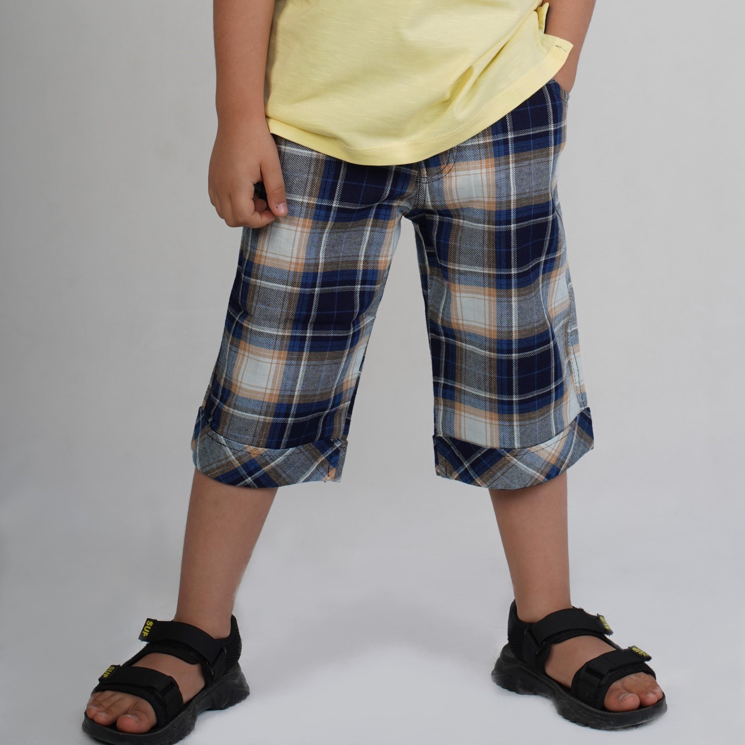 شلوارک ‏ایندیگو چهارخانه‏ (ست با کد 1935)