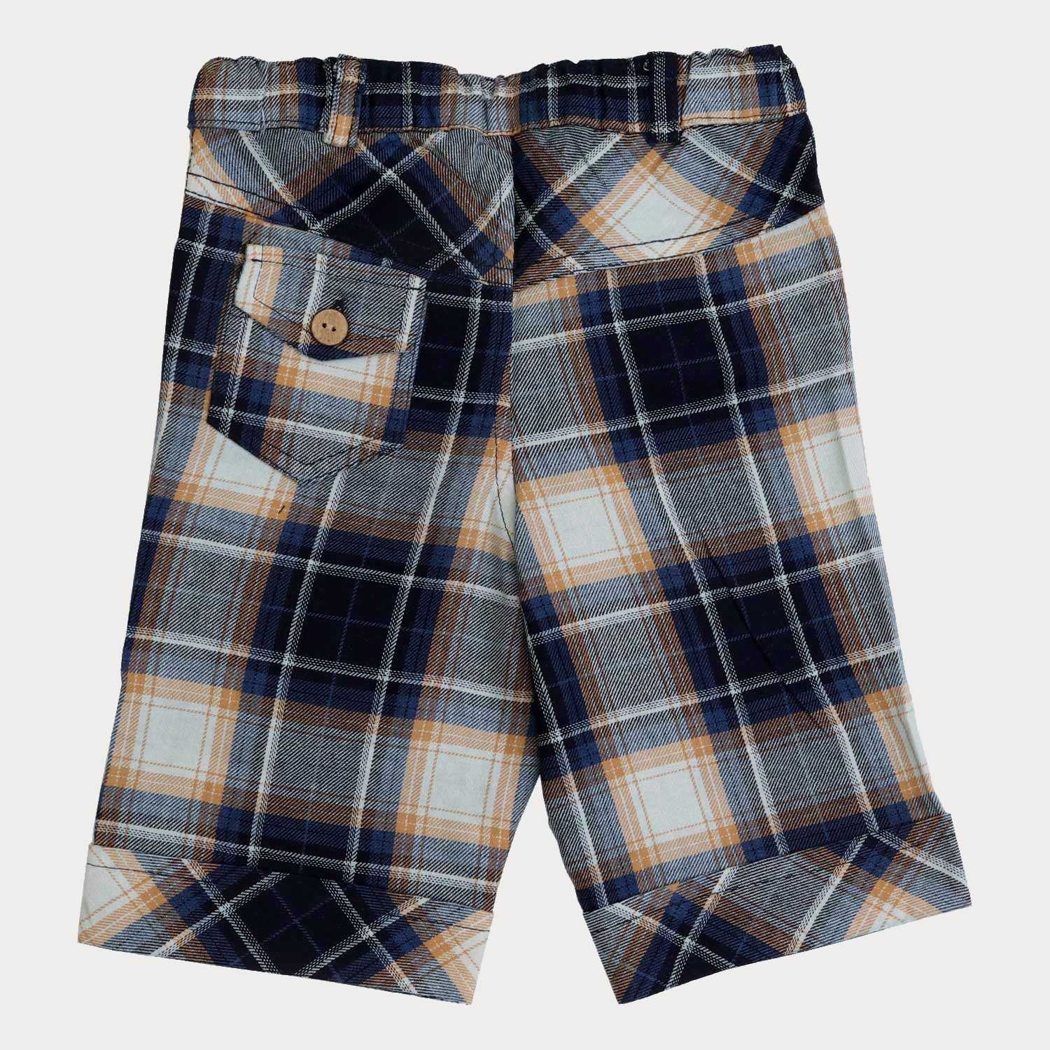 شلوارک ‏ایندیگو چهارخانه‏ (ست با کد 1935)