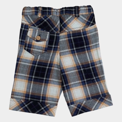 شلوارک ‏ایندیگو چهارخانه‏ (ست با کد 1936)