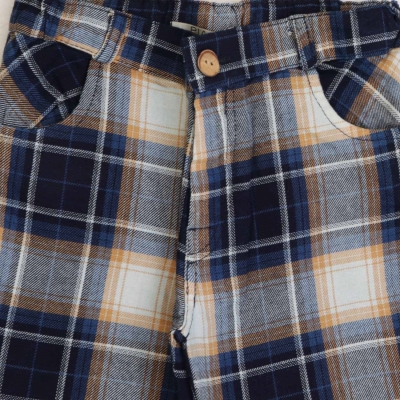 شلوارک ‏ایندیگو چهارخانه‏ (ست با کد 1936)