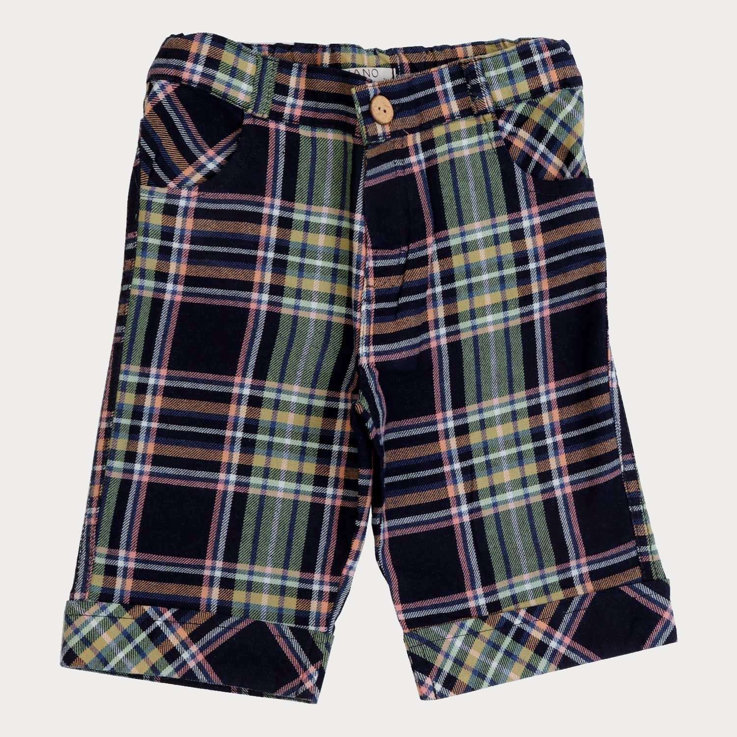 شلوارک ‏ایندیگو چهارخانه‏ (ست با کد 1936)