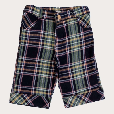 شلوارک ‏ایندیگو چهارخانه‏ (ست با کد 1936)