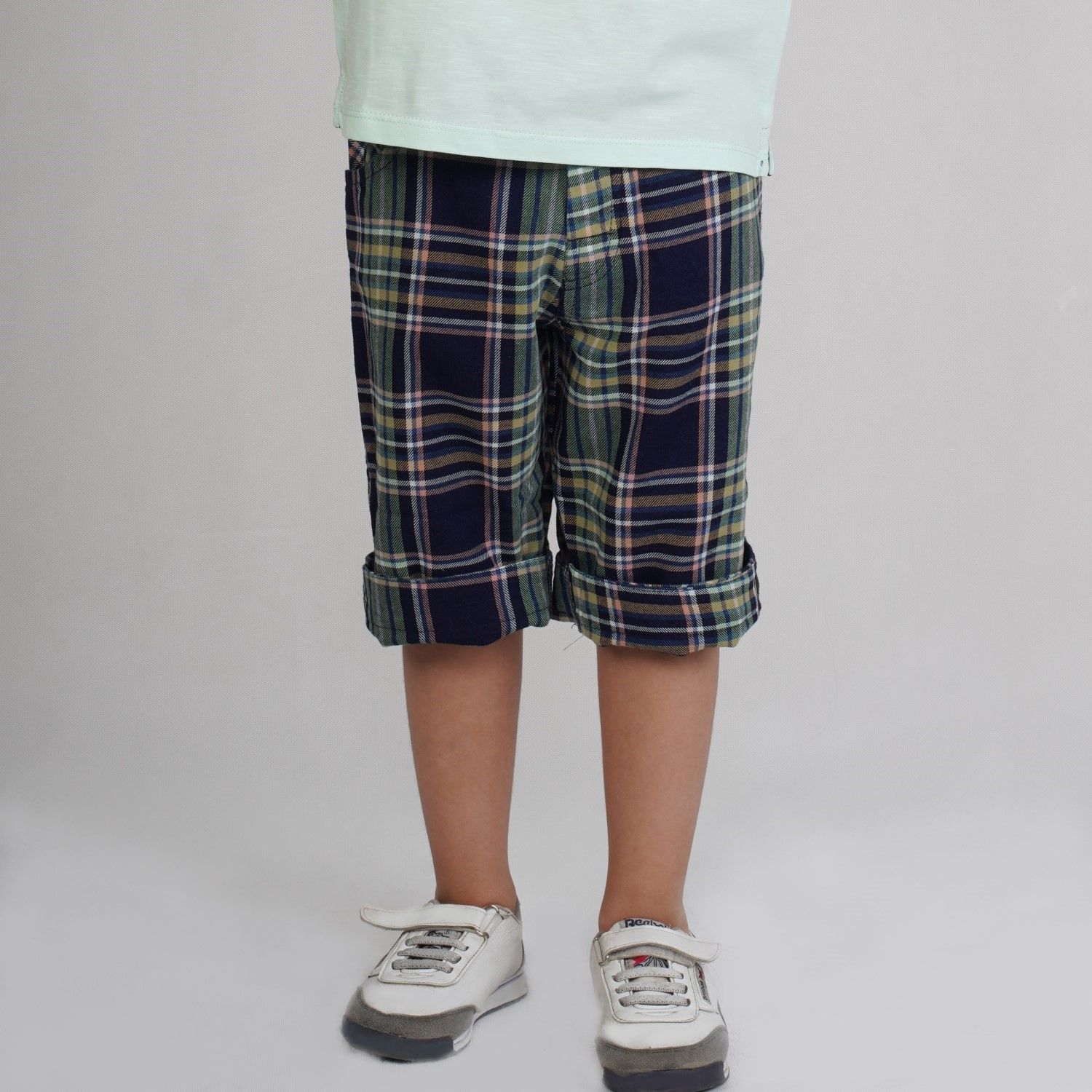 شلوارک ‏ایندیگو چهارخانه‏ (ست با کد 1936)