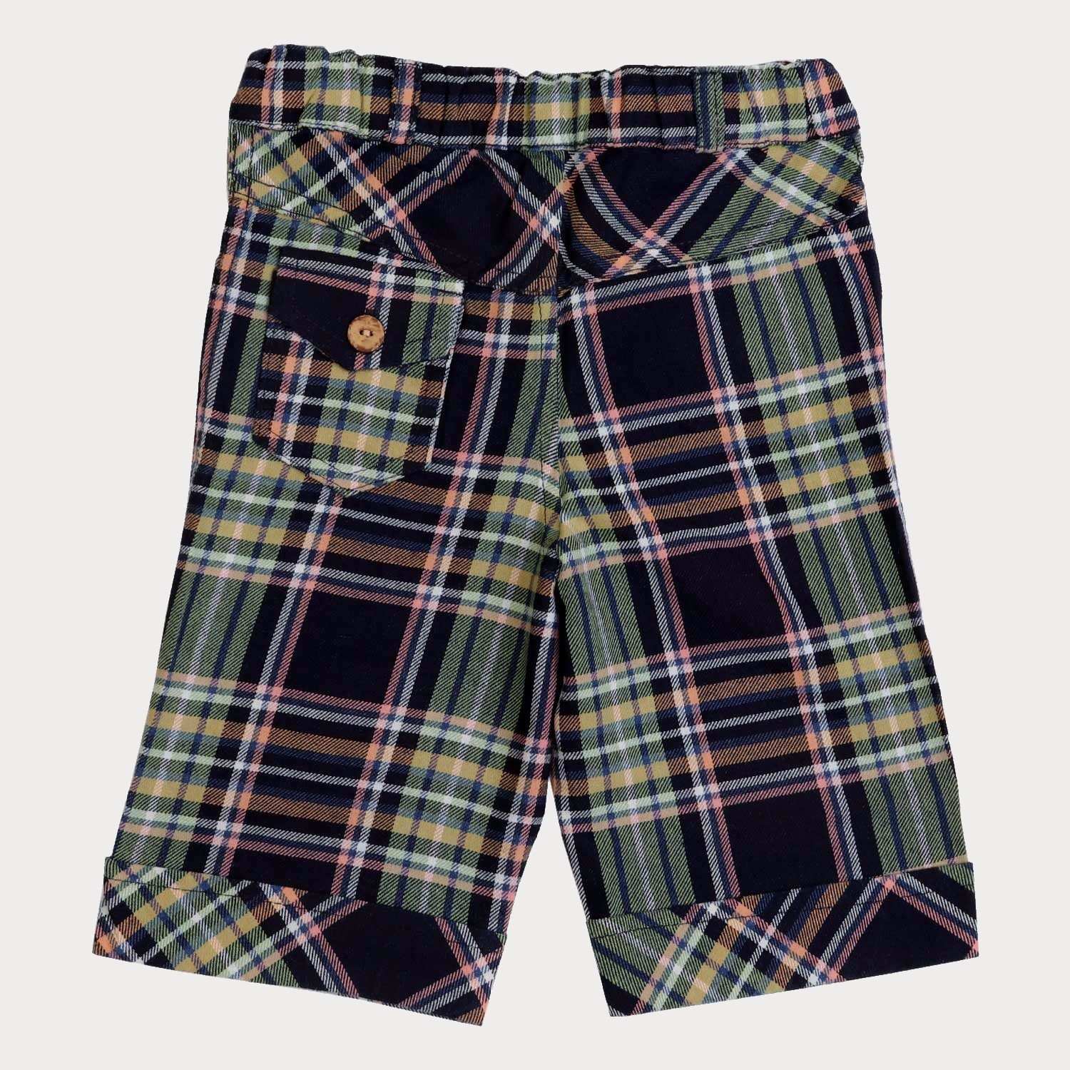 شلوارک ‏ایندیگو چهارخانه‏ (ست با کد 1936)