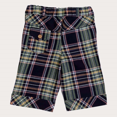 شلوارک ‏ایندیگو چهارخانه‏ (ست با کد 1936)