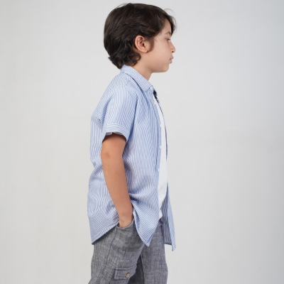 شومیز لینن راه راه (ست با کد 1964)