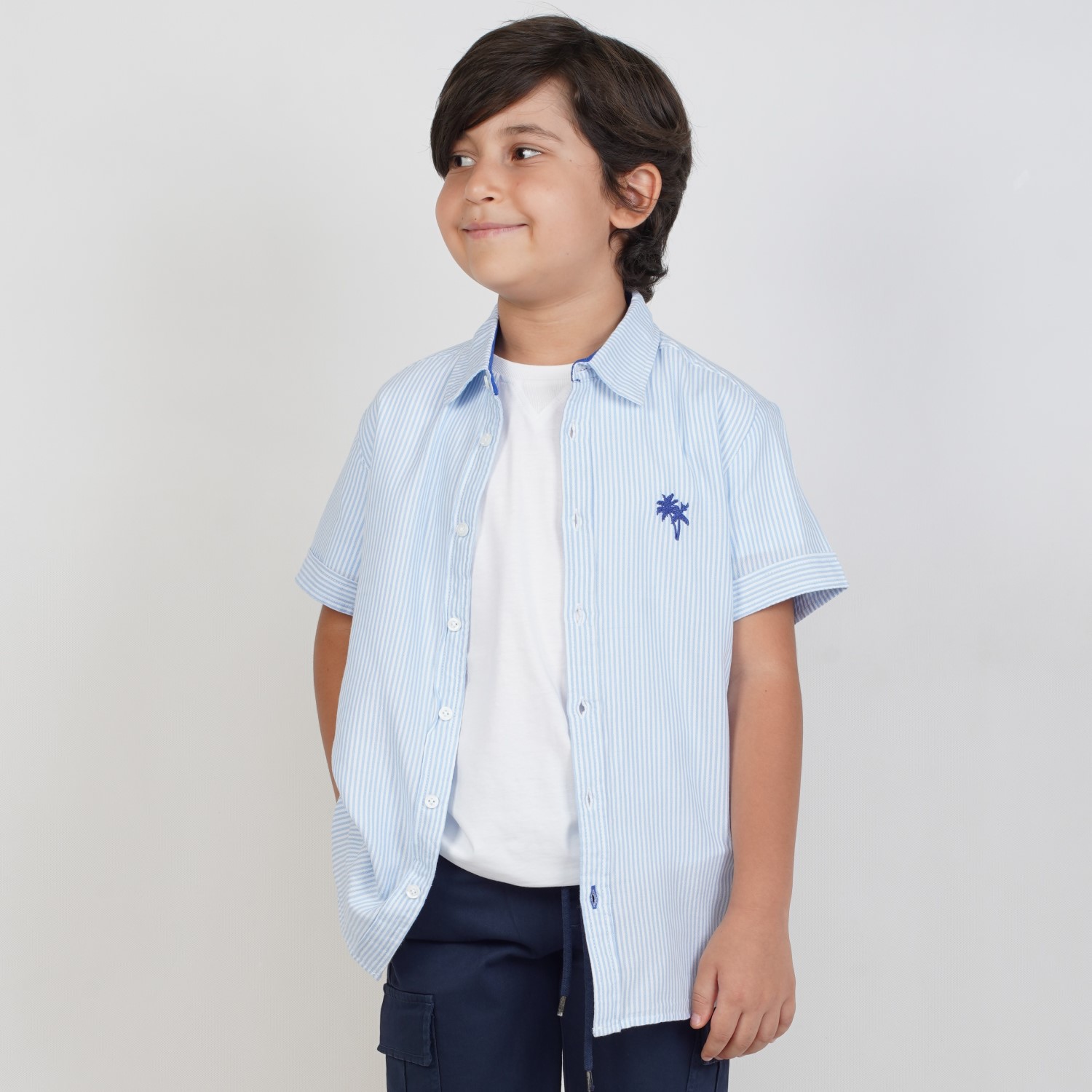 شومیز لینن راه راه (ست با کد 1965)