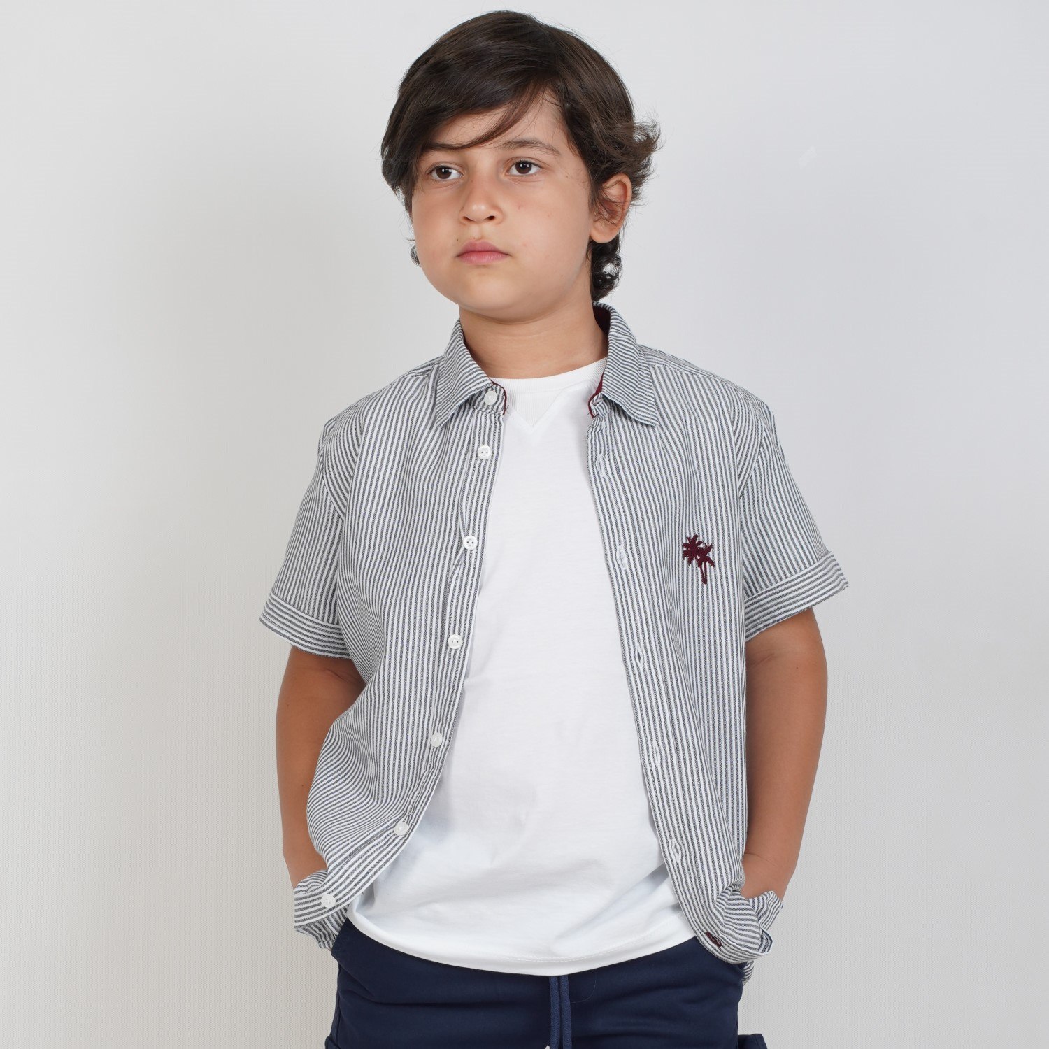 شومیز لینن راه راه (ست با کد 1965)