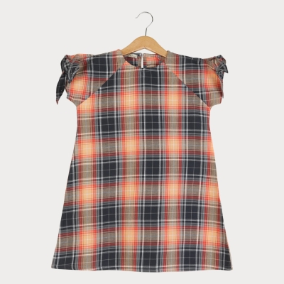 پیراهن نساجی کجراه آستین گره ای