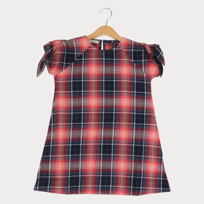 پیراهن نساجی کجراه آستین گره ای