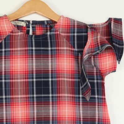 پیراهن نساجی کجراه آستین گره ای