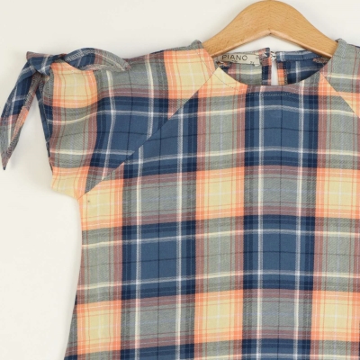 پیراهن نساجی کجراه آستین گره ای