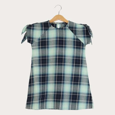 پیراهن نساجی کجراه آستین گره ای