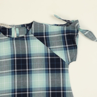 پیراهن نساجی کجراه آستین گره ای