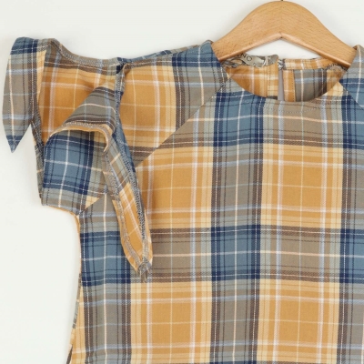 پیراهن نساجی کجراه آستین گره ای