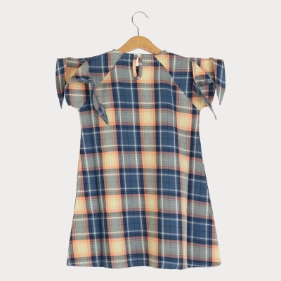 پیراهن نساجی کجراه آستین گره ای