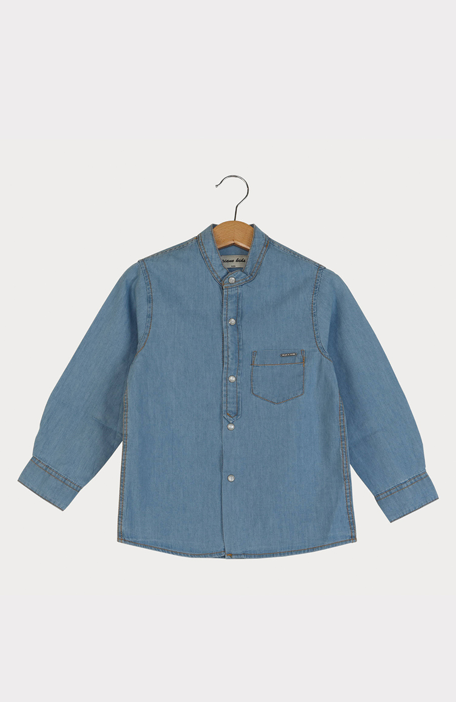 شومیز جین آستین بلند یقه فرانسوی