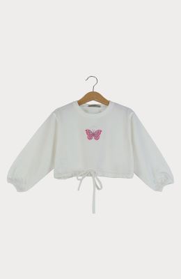 بلوز نیم تنه یکرو لایکرا لمه دار 