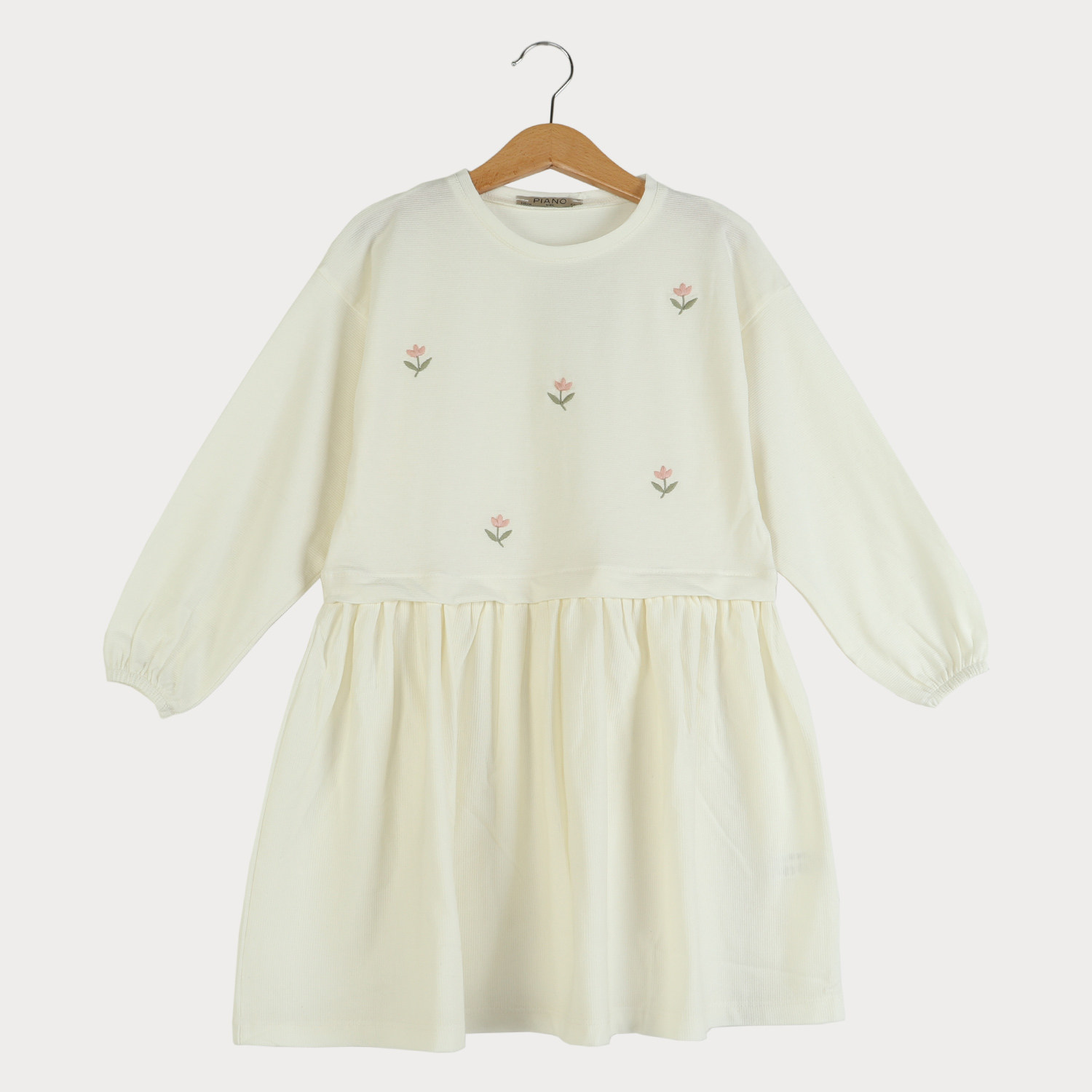 پیراهن یکرو لایکرا لمه دار کمر چین دار