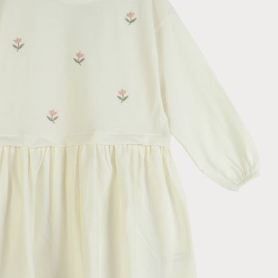 پیراهن یکرو لایکرا لمه دار کمر چین دار