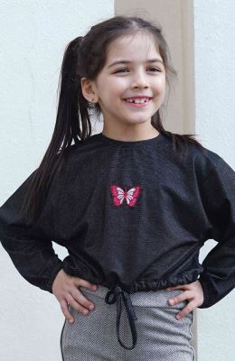 بلوز نیم تنه یکرو لایکرا لمه دار