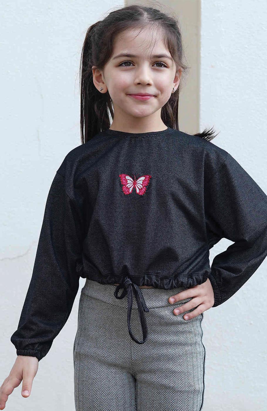 بلوز نیم تنه یکرو لایکرا لمه دار