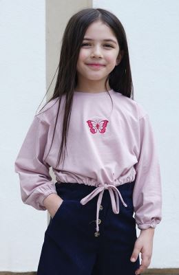 بلوز نیم تنه یکرو لایکرا لمه دار 