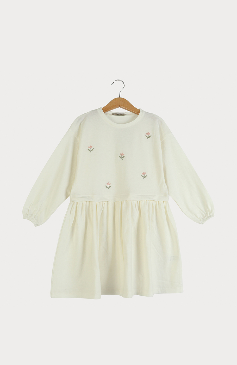 پیراهن یکرو لایکرا لمه دار کمر چین دار