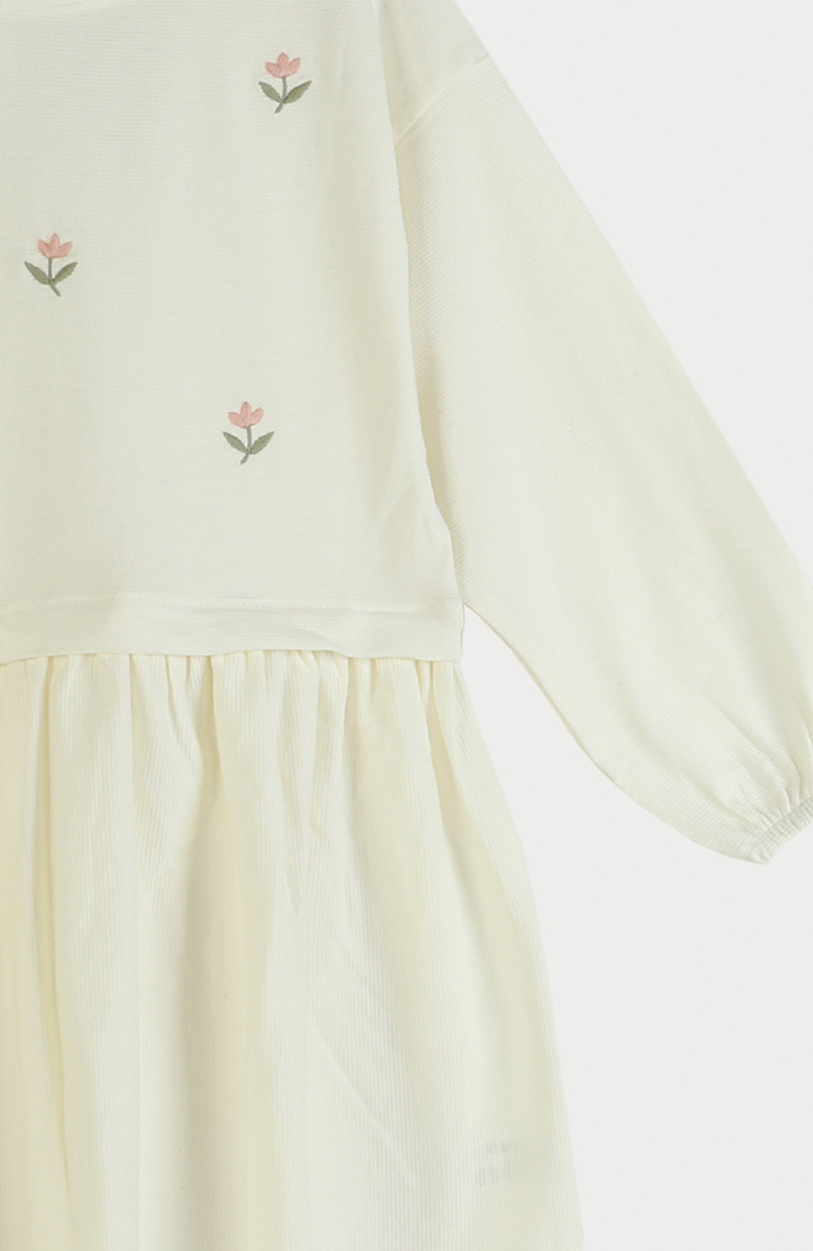 پیراهن یکرو لایکرا لمه دار کمر چین دار