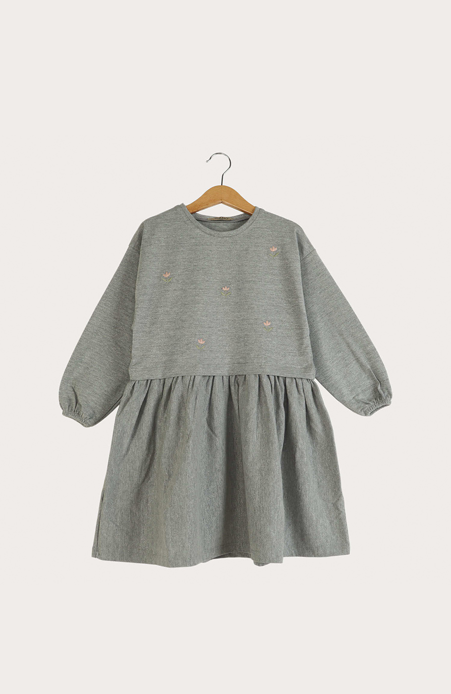 پیراهن یکرو لایکرا لمه دار کمر چین دار