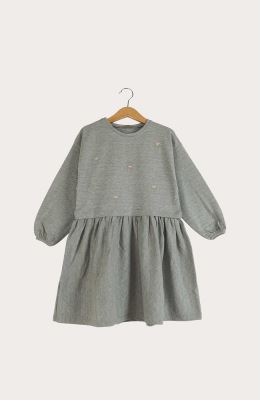 پیراهن یکرو لایکرا لمه دار کمر چین دار