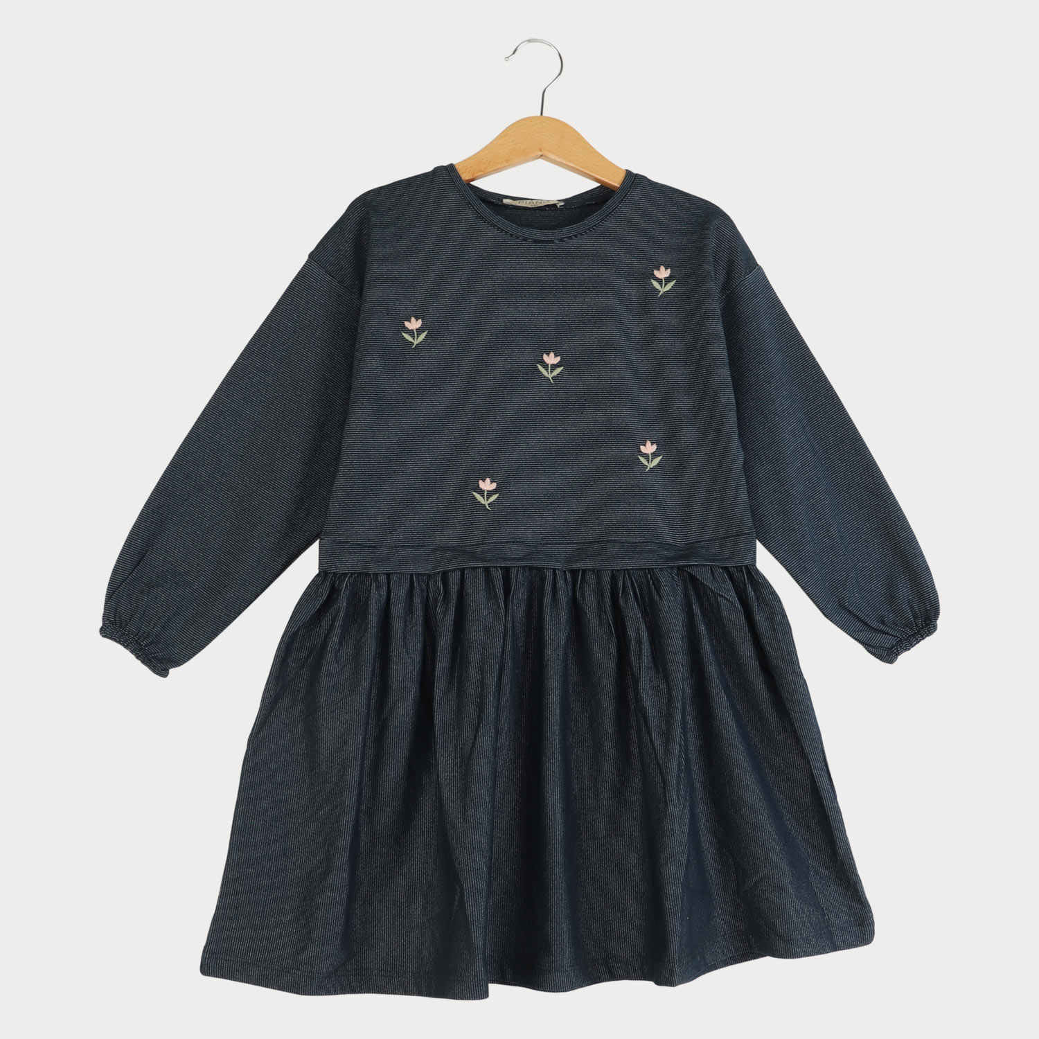 پیراهن یکرو لایکرا لمه دار کمر چین دار