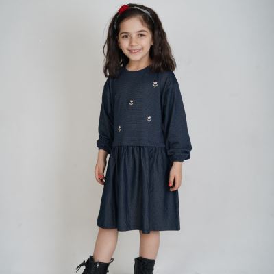 پیراهن یکرو لایکرا لمه دار کمر چین دار