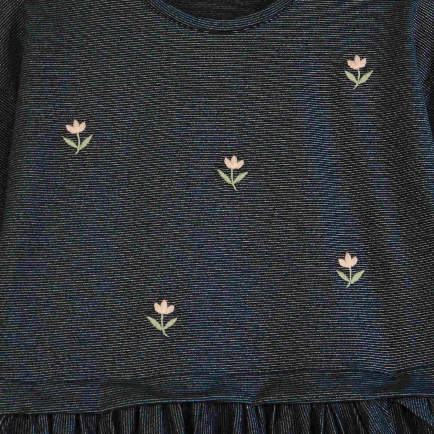 پیراهن یکرو لایکرا لمه دار کمر چین دار