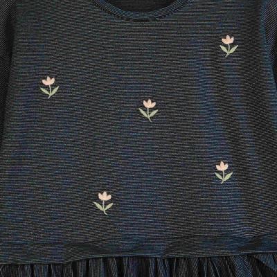 پیراهن یکرو لایکرا لمه دار کمر چین دار