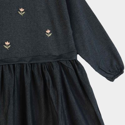 پیراهن یکرو لایکرا لمه دار کمر چین دار