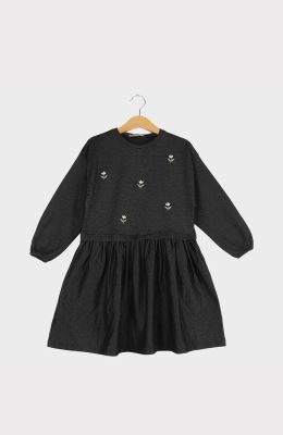 پیراهن یکرو لایکرا لمه دار کمر چین دار