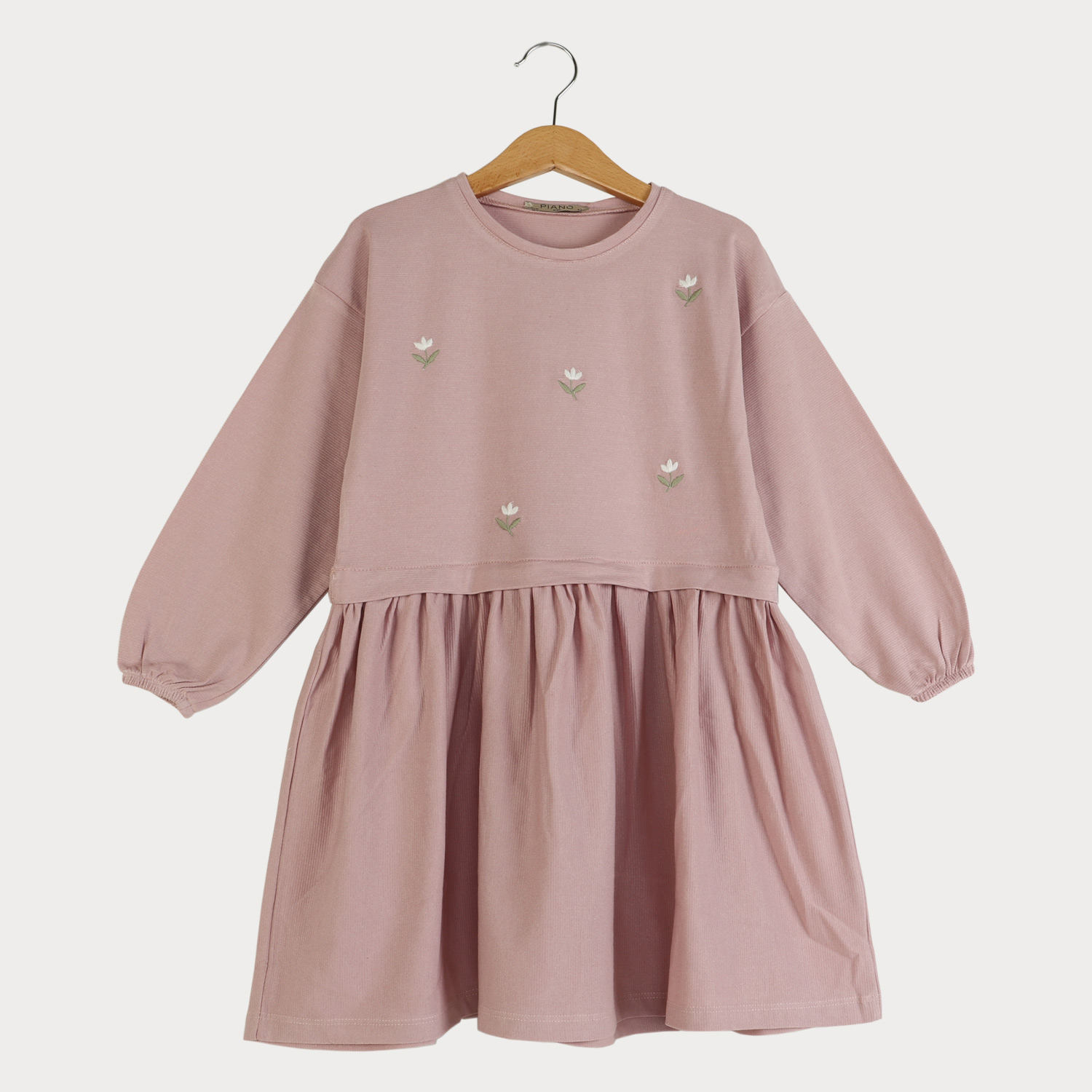 پیراهن یکرو لایکرا لمه دار کمر چین دار