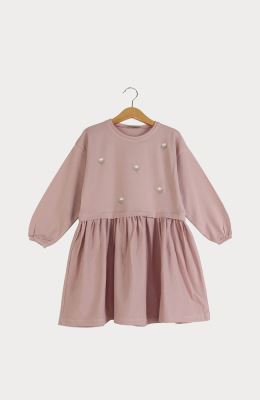 پیراهن یکرو لایکرا لمه دار کمر چین دار