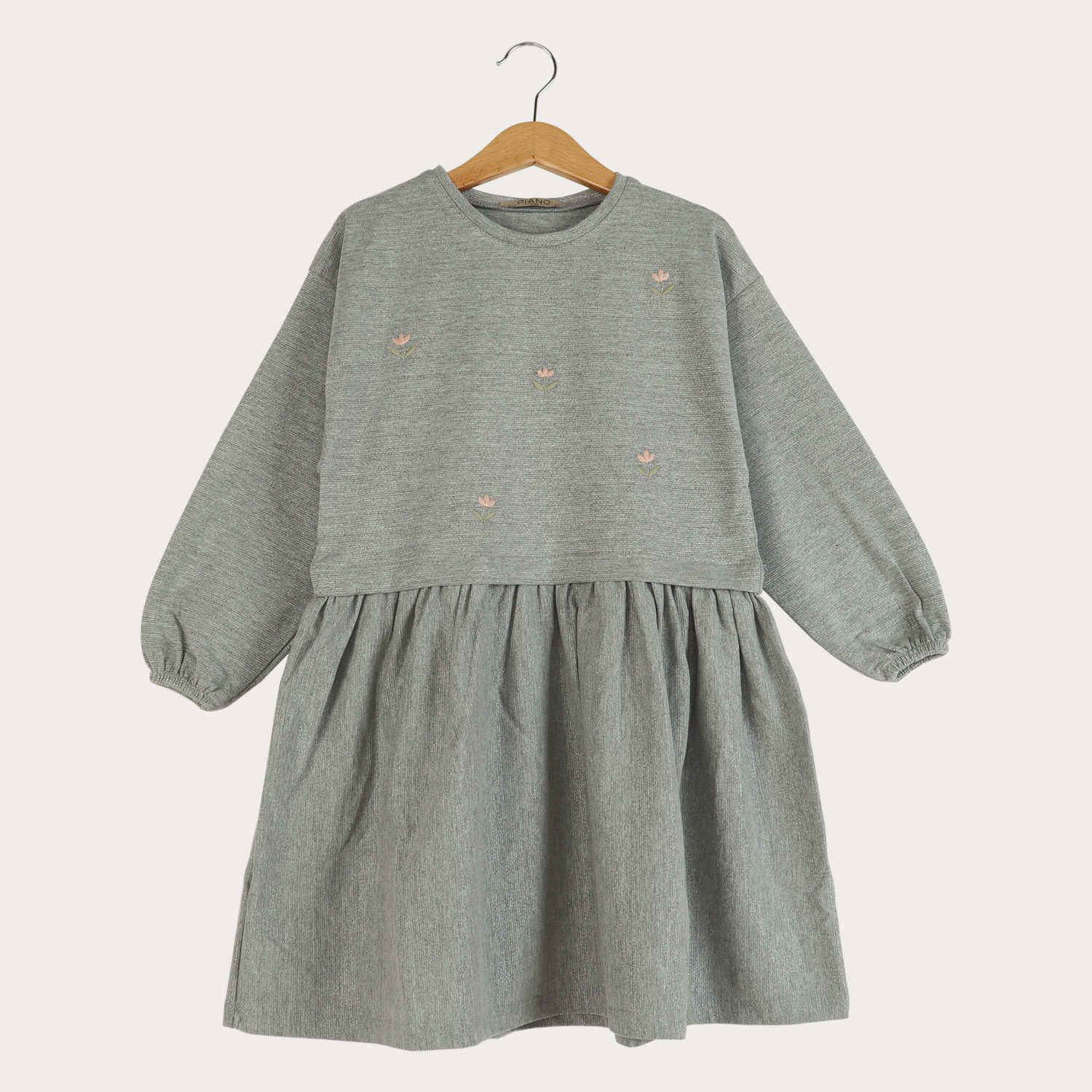 پیراهن یکرو لایکرا لمه دار کمر چین دار