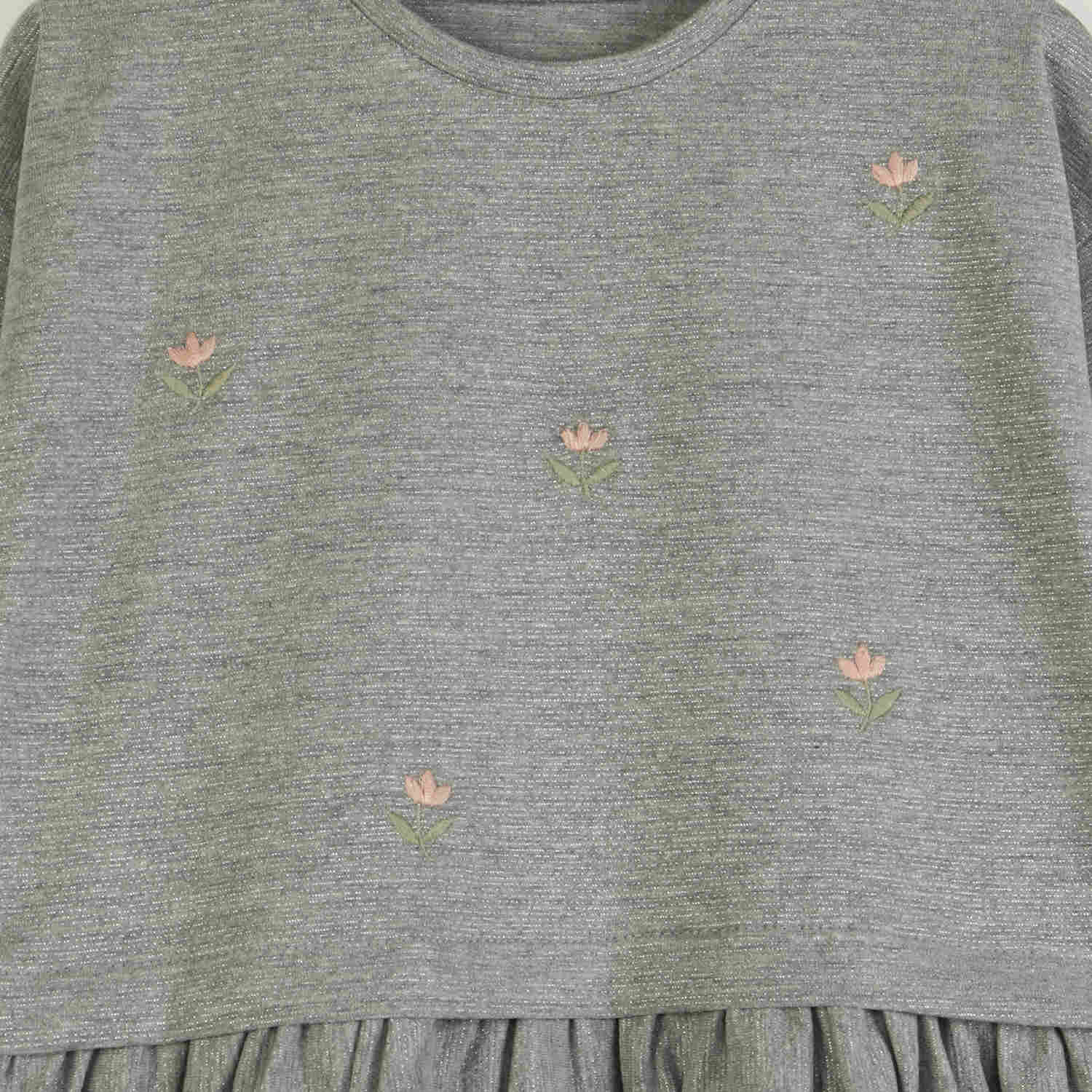 پیراهن یکرو لایکرا لمه دار کمر چین دار