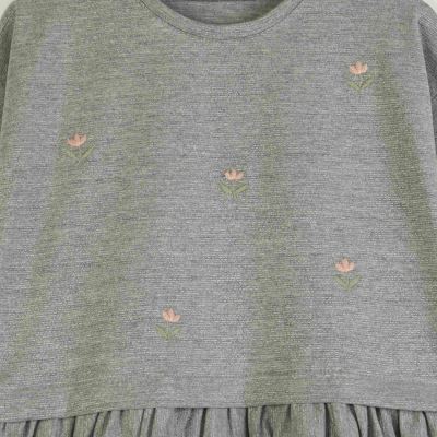 پیراهن یکرو لایکرا لمه دار کمر چین دار