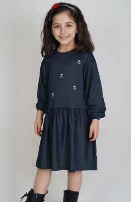 پیراهن یکرو لایکرا لمه دار کمر چین دار