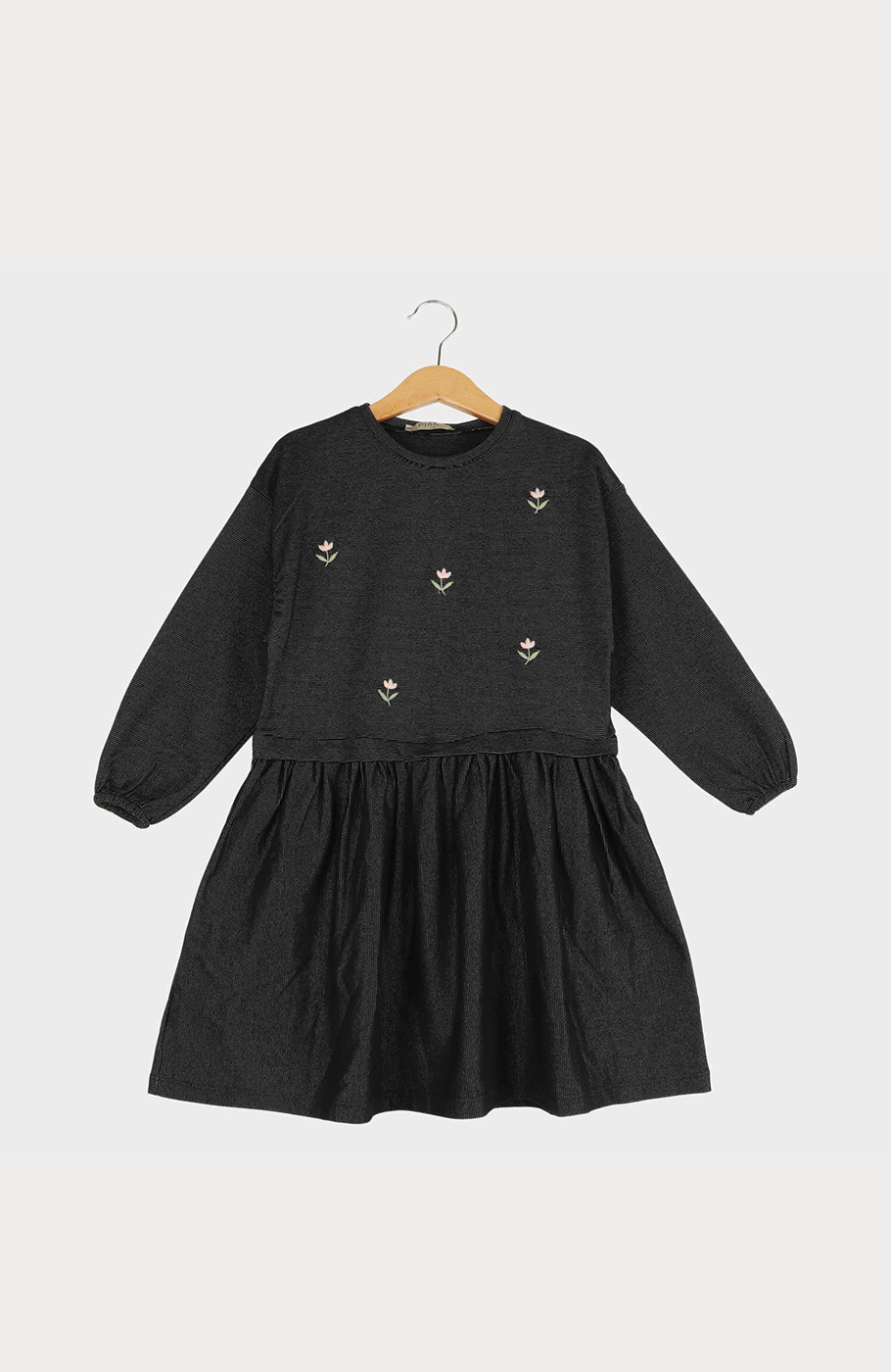 پیراهن یکرو لایکرا لمه دار کمر چین دار