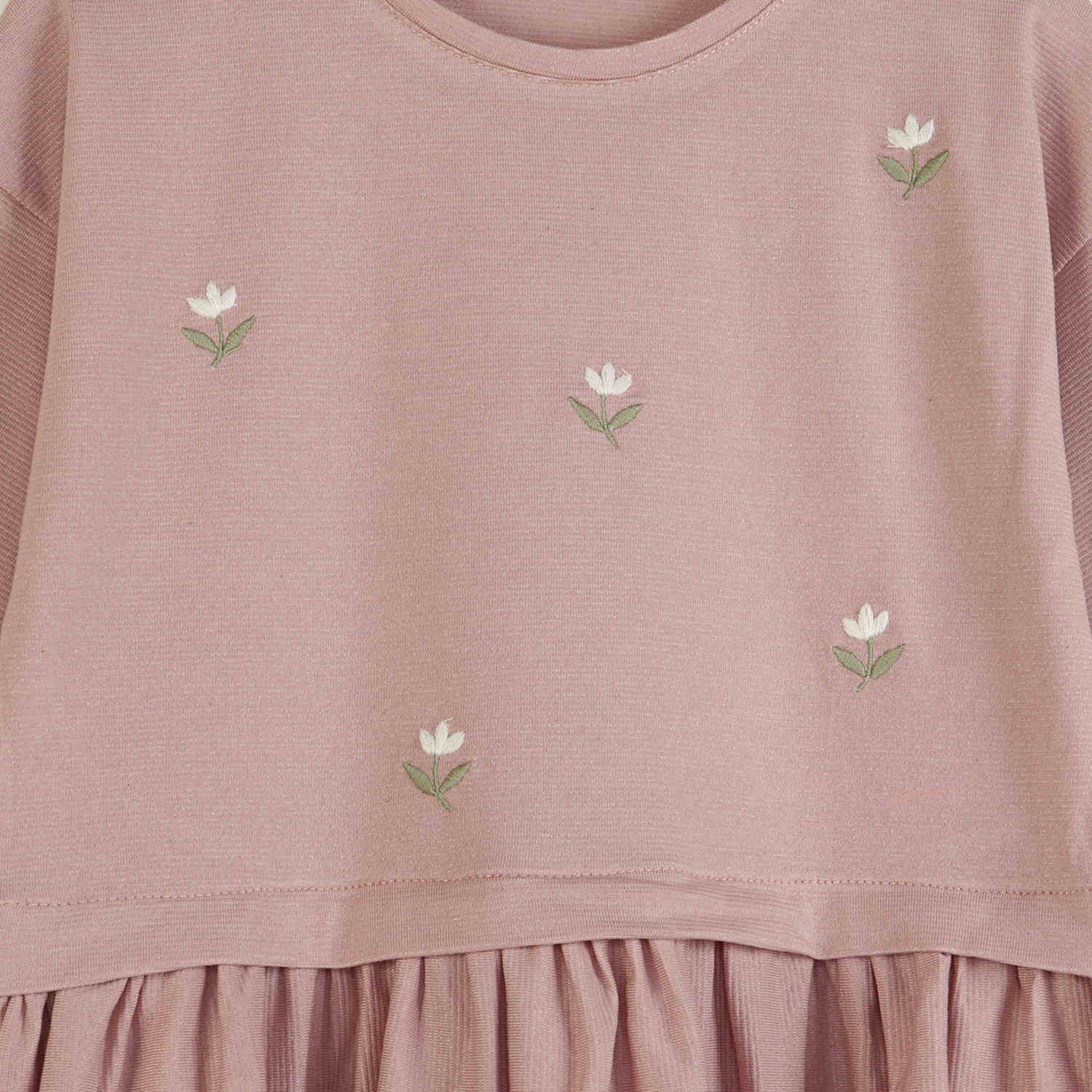 پیراهن یکرو لایکرا لمه دار کمر چین دار