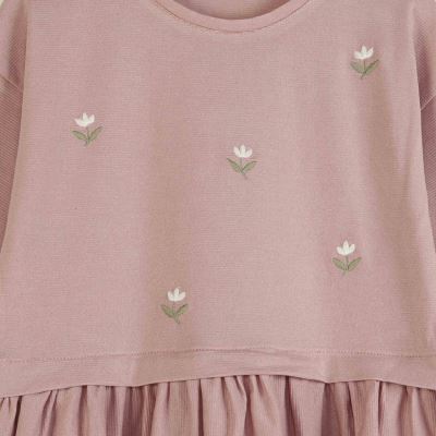 پیراهن یکرو لایکرا لمه دار کمر چین دار