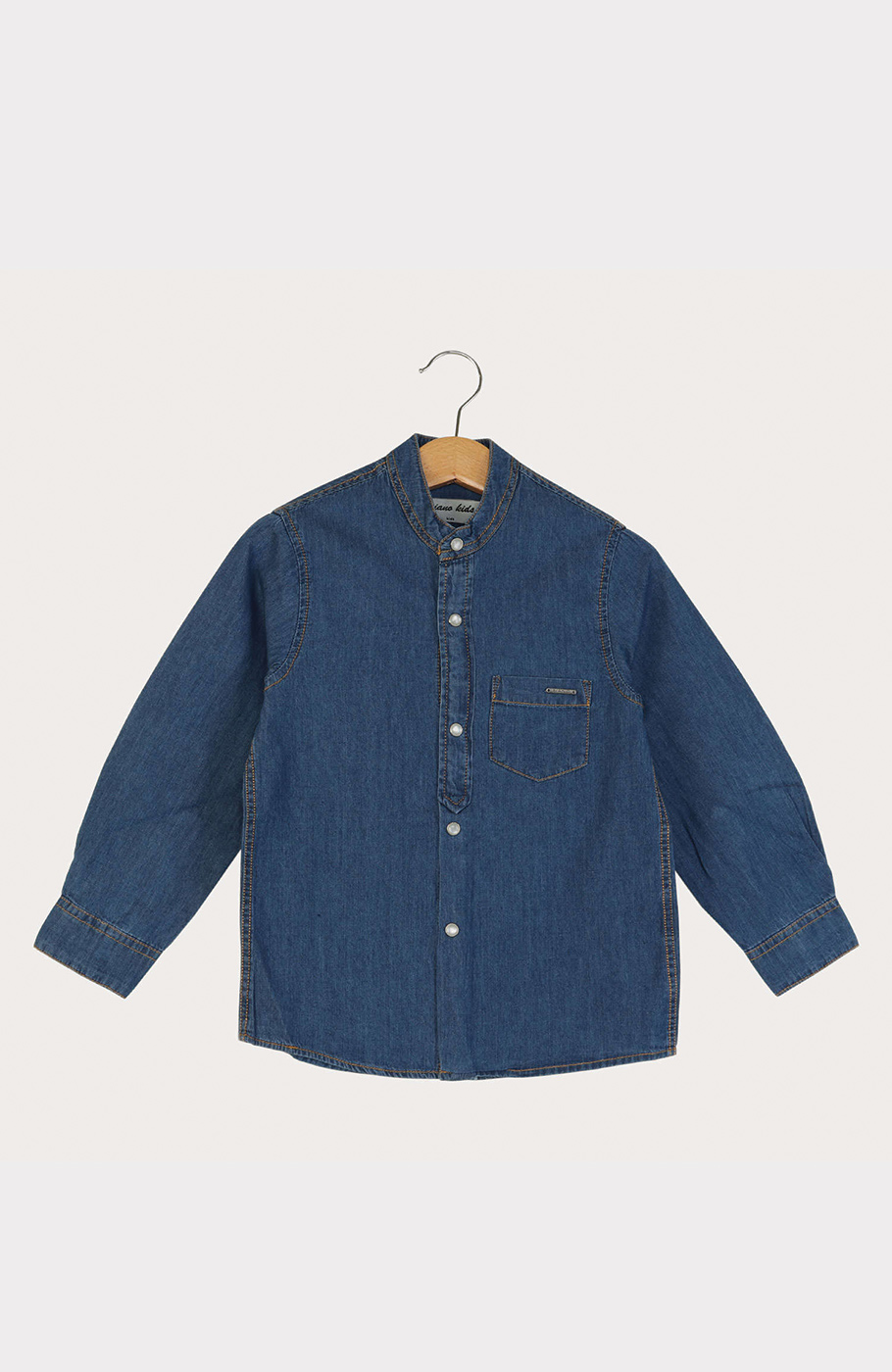 شومیز جین آستین بلند یقه فرانسوی