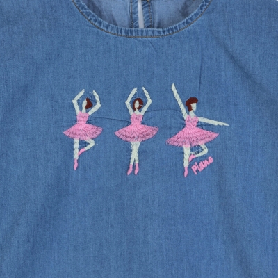 بلوز جین آستین افتاده چین دار