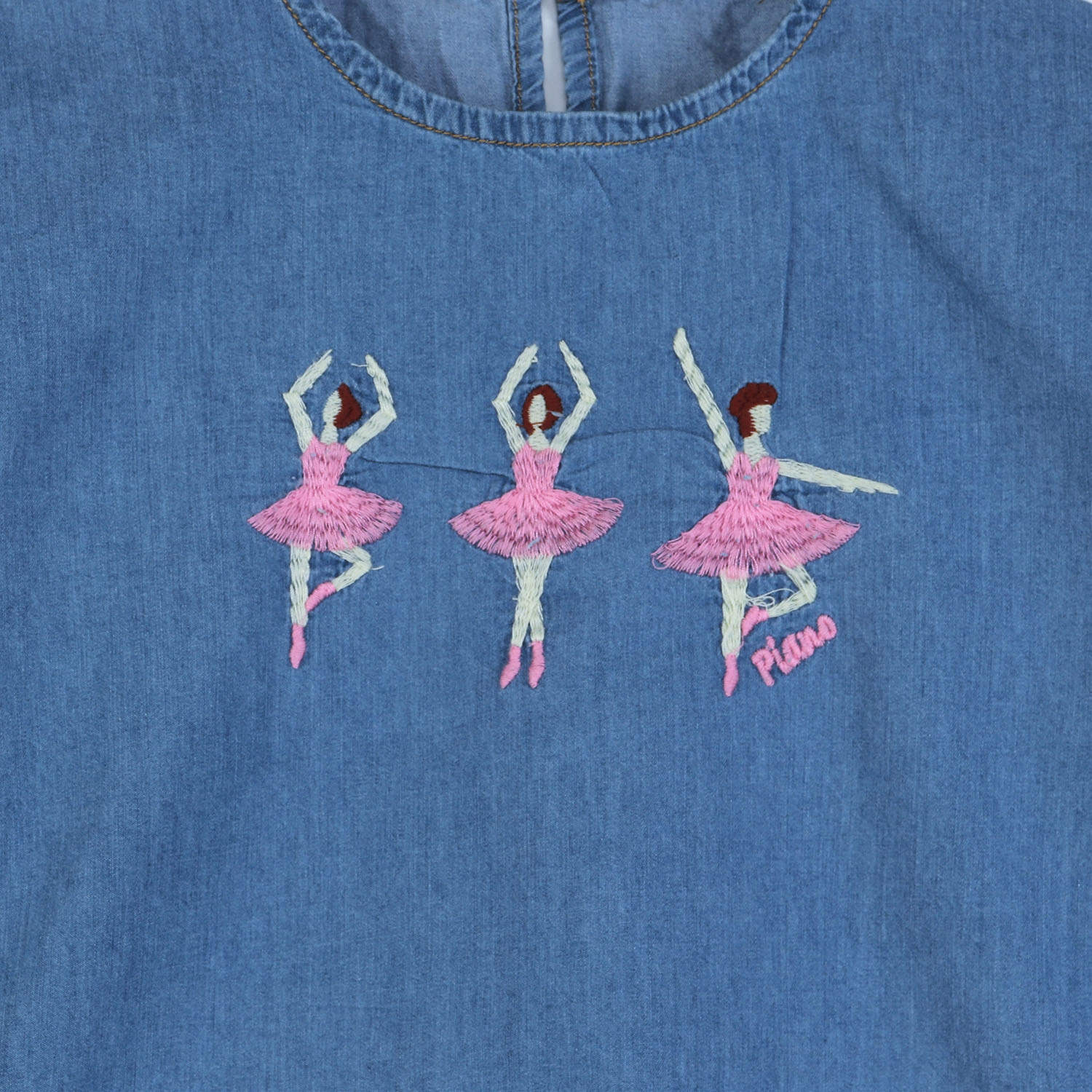 بلوز جین آستین افتاده چین دار